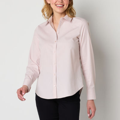 Worthington Womens Long Sleeve Regular Fit Button-Down Shirt