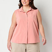 Plus Size Women's Pintucked Button Down Gauze Shirt by Woman Within in Pink  Watercolor Palms (Size 4X) - Yahoo Shopping
