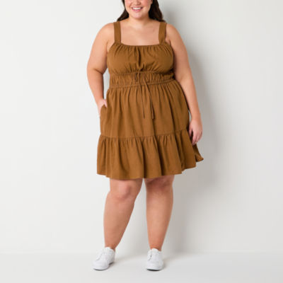 a.n.a Sleeveless Empire Waist Dress Plus, Color: Royal Brown - JCPenney