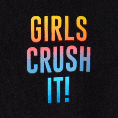 Xersion Little & Big Kid Girls Crew Neck Short Sleeve Regular Fit Graphic T-Shirt
