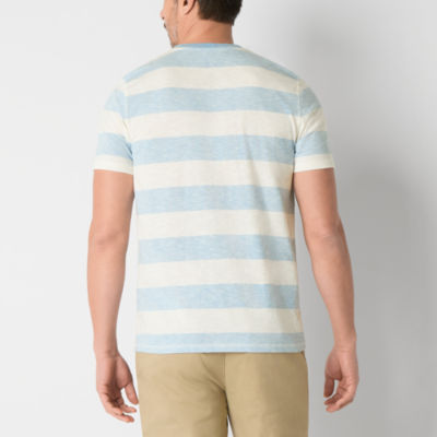 St. John's Bay Stripe Dexterity Mens Crew Neck Short Sleeve Easy-on + Easy-off Adaptive T-Shirt