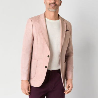 Stafford Mens Geometric Classic Fit Sport Coat, Color Orchid JCPenney