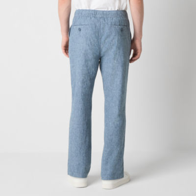 mutual weave Mens Relaxed Fit Pull-On Linen Pants