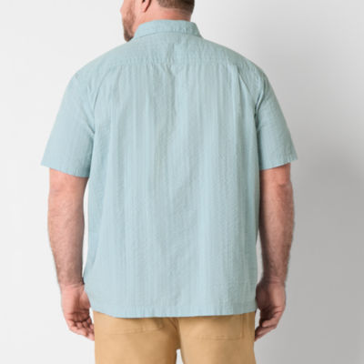 mutual weave Big and Tall Mens Short Sleeve Camp Shirt