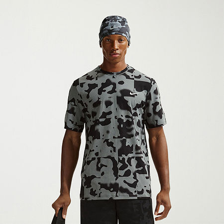 Nike Hyverse Mens Crew Neck Short Sleeve Quick Dry Active T-Shirt, Small, Gray