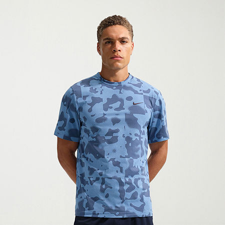 Nike Hyverse Mens Crew Neck Short Sleeve Quick Dry Active T-Shirt, Large, Blue