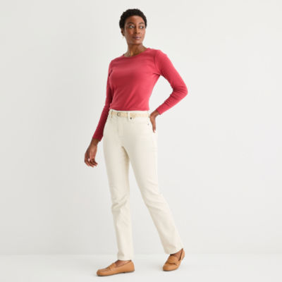 St. John's Bay Womens Mid Rise Straight Leg Jean