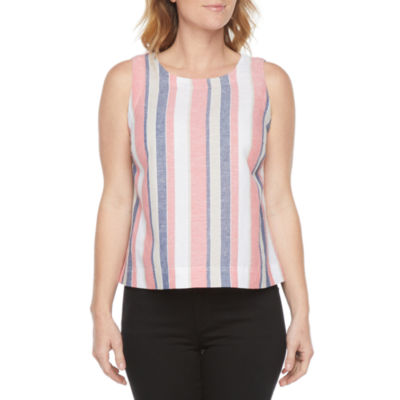 liz claiborne womens round neck sleeveless blouse