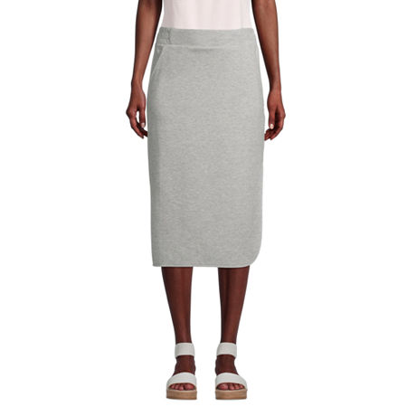 Liz Claiborne Womens Midi A-Line Skirt, Large , Gray