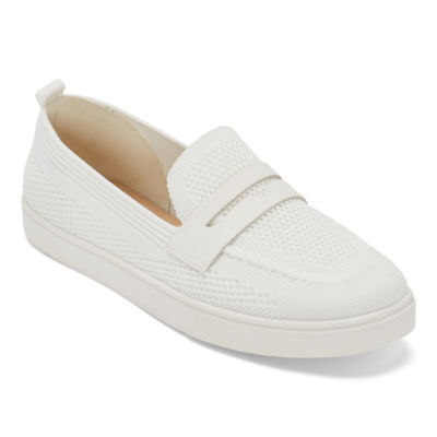 St. John's Bay Womens Blare Round Toe Loafers, Color White JCPenney
