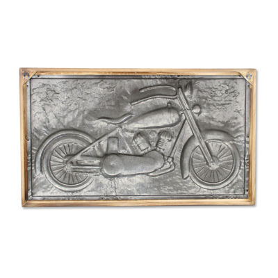 Cheungs Wood Framed  Motorcycle  Decor Metal Wall Art