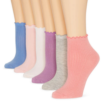 Mixit Lettuce Edge 6 Pair Quarter Socks Womens JCPenney