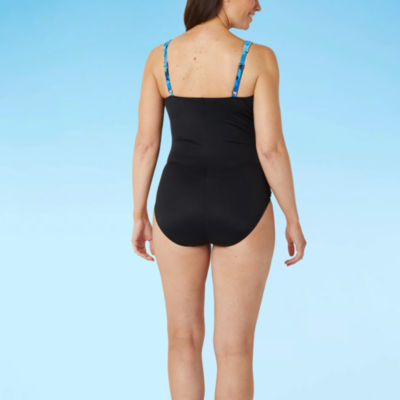 Trimshaper Womens Chevron One Piece Swimsuit