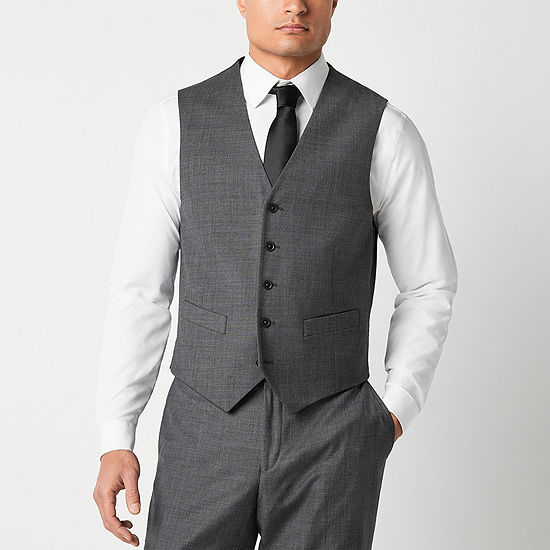 Collection By Michael Strahan Mens Stretch Fabric Modern Fit Suit Vest Color Grey Jcpenney 