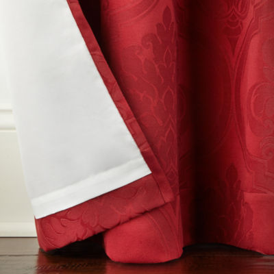 Broadhaven Seville Damask Jacquard Grommet Top Light-Filtering Single Curtain Panel