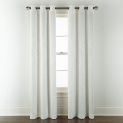 Broadhaven Seville Damask Jacquard Light-Filtering Grommet Top Single Curtain Panel