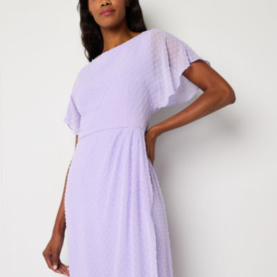 Liz Claiborne Short Sleeve Midi A-Line Dress