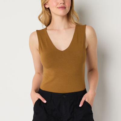 a.n.a Womens V Neck Sleeveless Bodysuit