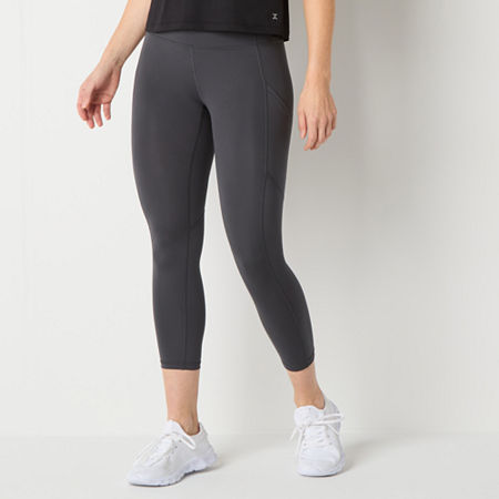 Xersion EverUltra Womens High Rise Quick Dry Cropped Legging, Petite Medium, Gray
