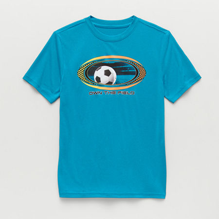 Xersion Little & Big Kid Boys Crew Neck Short Sleeve Regular Fit Graphic T-shirt In Blue