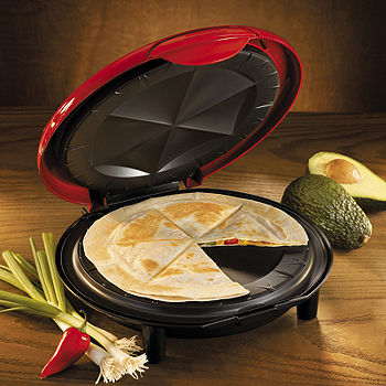 6-Wedge Electric Quesadilla Maker with Extra Stuffing Latch — Nostalgia  Products