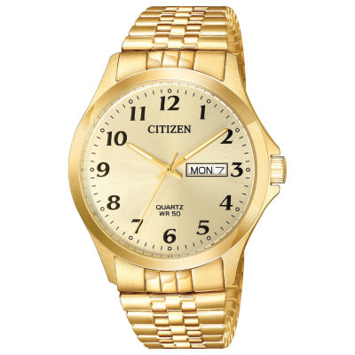 Citizen Quartz Mens Gold Tone Stainless Steel Expansion Watch Bf5002-99p