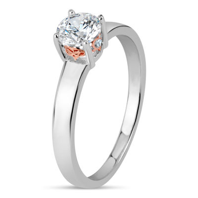 Womens 1 CT. T.W. White Zirconia Sterling Silver Round Solitaire Engagement Ring