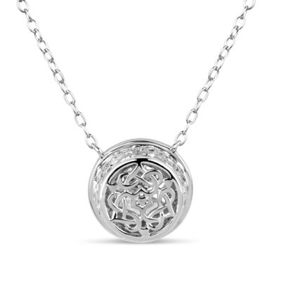 Womens CT. T.W. White Zirconia Sterling Silver Round Pendant Necklace