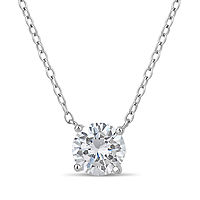 Womens 1 3/4 CT. T.W. White Zirconia Sterling Silver Round Pendant Necklace, One Size