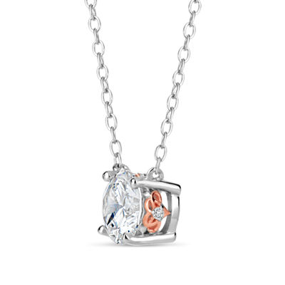 Womens /3 CT. T.W. White Zirconia Sterling Silver Round 18 Inch Pendant Necklace