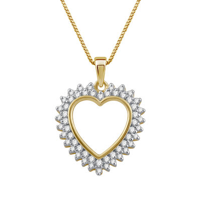 Womens / CT. T.W. Natural White Diamond 10K Gold Heart Pendant Necklace