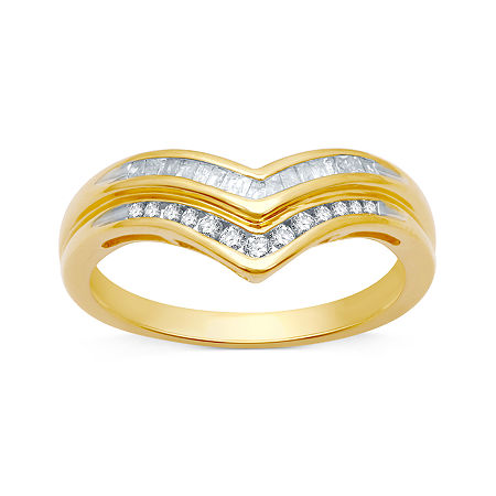 2MM 1/4 CT. T.W. Genuine White Diamond Sterling Silver Chevron Wedding Band, 9