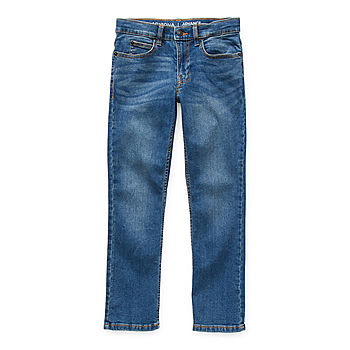 JCPenney Fabric Adjustable Boys Advance & Jean, Button Fit Arizona Color: Med Flex Stone Big - Little Skinny 360 Fly Waist Stretch