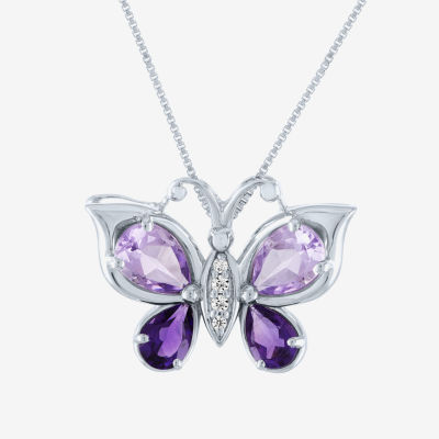 Amethyst deals butterfly necklace