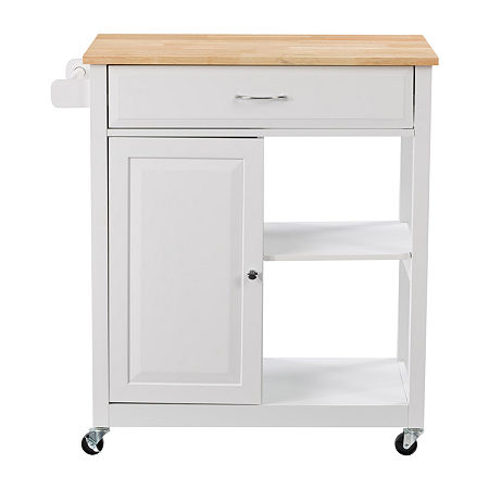 Kitchen Collection Wood-Top Kitchen Cart, One Size, White