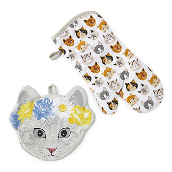 Homewear Cute Cats Pot Holder And Oven Mitt Set CUTE CATS, Color: Multi -  JCPenney
