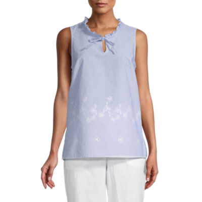 liz claiborne womens round neck sleeveless blouse