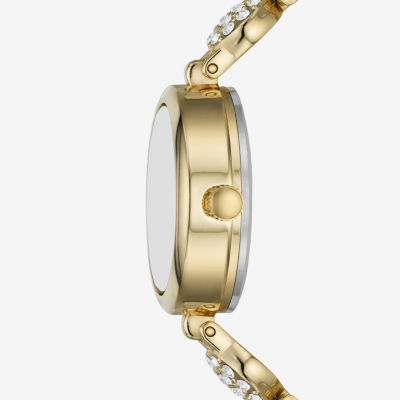 Geneva Womens Crystal Accent Gold Tone Bracelet Watch Fmdjset075