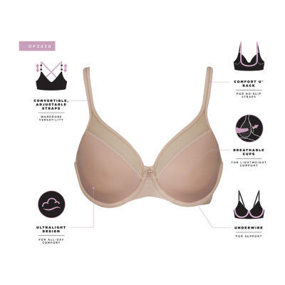 Bali One Smooth U® Ultra Light Convertible T-Shirt Underwire Full Coverage Bra 3439