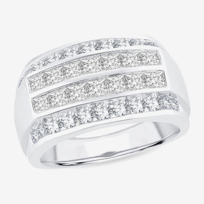 Mens 2 1/2 CT. T.W. Genuine White Diamond or Yellow 10K Gold Fashion Ring