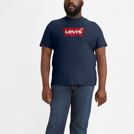 Levi's Big and Tall Mens Crew Neck Short Sleeve Regular Fit Logo Graphic T-Shirt, 3x-large Tall, Blue
