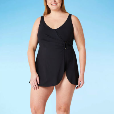Liz Claiborne Womens Swim Dress Plus, Color Black JCPenney