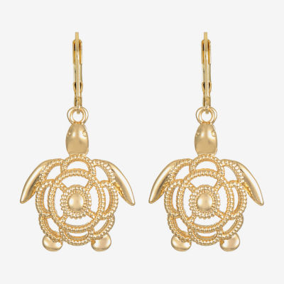 Monet Jewelry Gold Tone Turtle Drop Earrings
