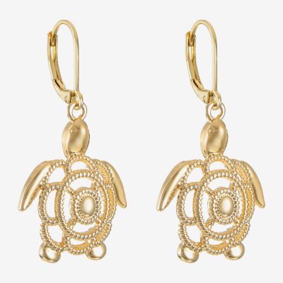 Monet Jewelry Gold Tone Turtle Drop Earrings
