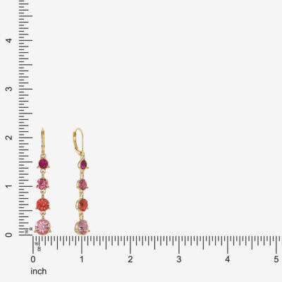Monet Jewelry Ombre Pink Glass Round Drop Earrings