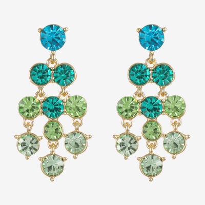 Monet Jewelry Ombre Glass Round Chandelier Earrings