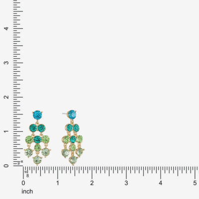 Monet Jewelry Ombre Glass Round Chandelier Earrings