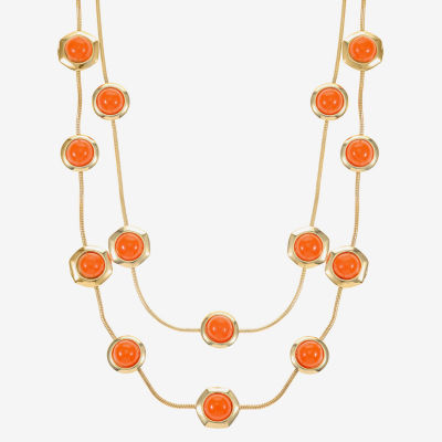 Liz Claiborne Hexagon Womens 17 Inch Collar Necklace