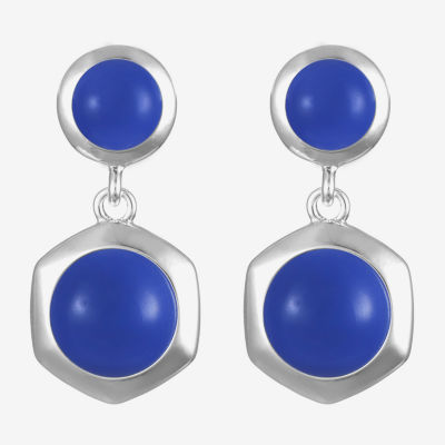Liz Claiborne Hexagon Womens Hypoallergenic Drop Earrings