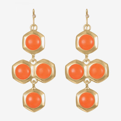 Liz Claiborne Hexagon Womens Chandelier Earrings